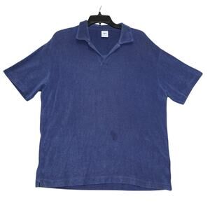 Zara Navy Terrycloth Polo Shirt – Size L